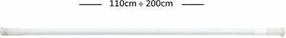 Import Hellas Telescopic Straight Shower Curtain Rod Aluminium White Ø22mm 110-200cm