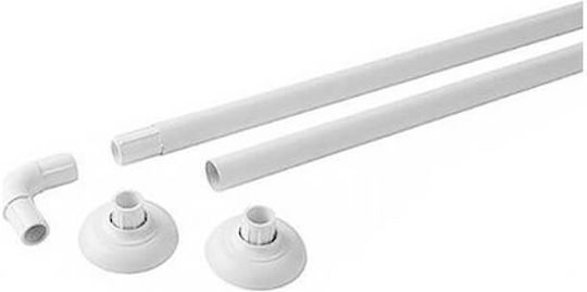 Sidirela Corner Shower Curtain Rod Wall Mounted Aluminium White 80x80cm
