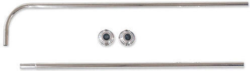 Dimitracas Corner Shower Curtain Rod Wall Mounted Aluminium Silver 80x80cm