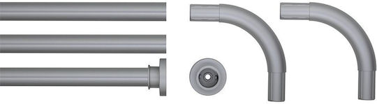 Sealskin Corner Shower Curtain Rod Wall Mounted Aluminium Chromé Matt 90x90cm