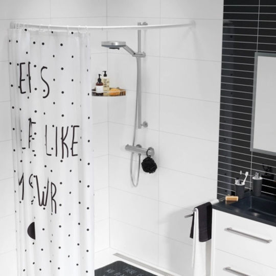 Sealskin Rondalux U-Shaped Shower Curtain Rod Wall Mounted Aluminium White 90x90cm
