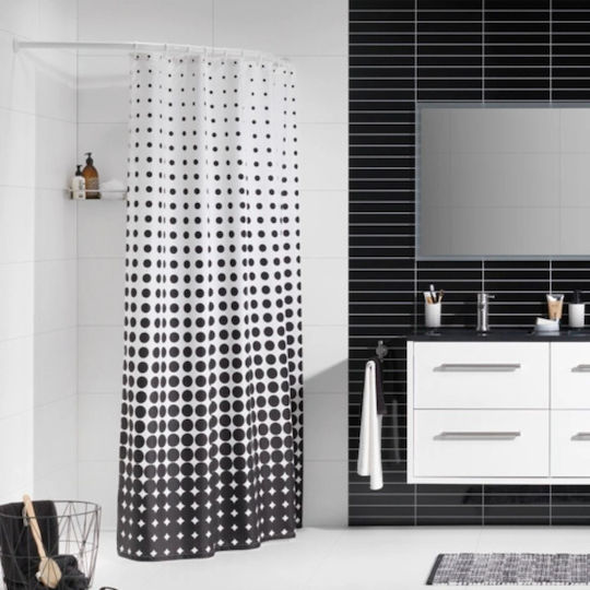 Sealskin Rondalux U-Shaped Shower Curtain Rod Wall Mounted Aluminium White 90x90cm