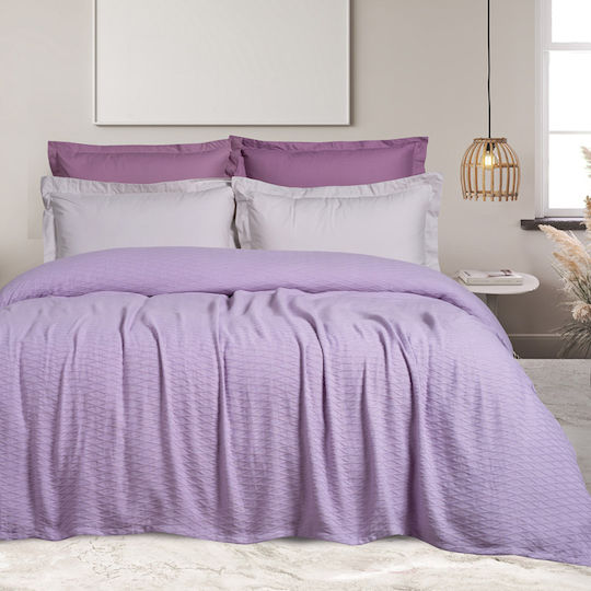 Das Home 0490 Piqué Decke Übergröße 220x240cm Flieder