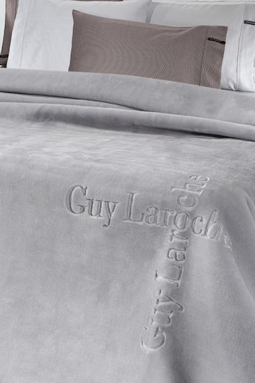 Guy Laroche Velvet Blanket Double 220x240cm Silver