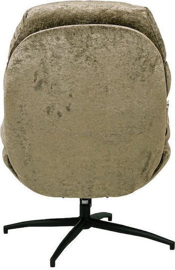 Fylliana Drehbarer Sessel mit Fußhocker Grau-Braun 93x78x99cm