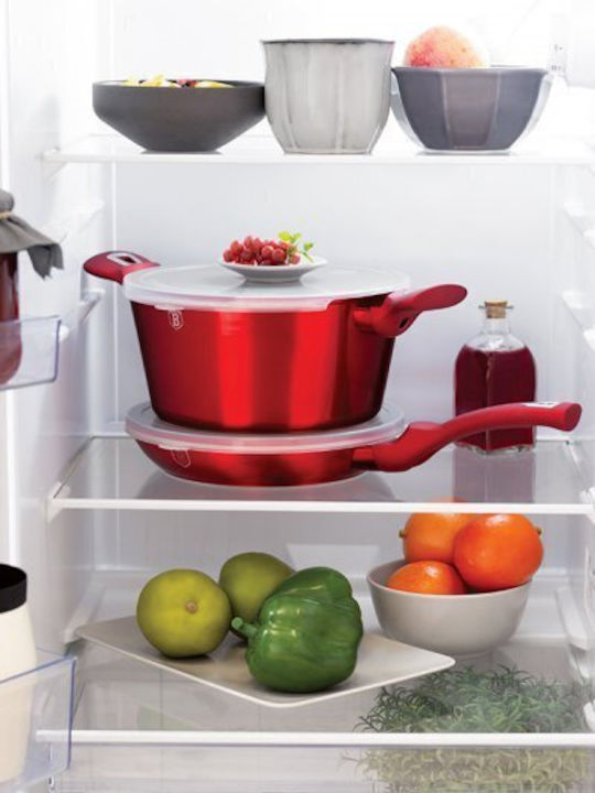 Berlinger Haus Metallic Line Kochgeschirr-Set aus Aluminium Burgundy Collection mit Stein-Innerbeschichtung 6-teilig