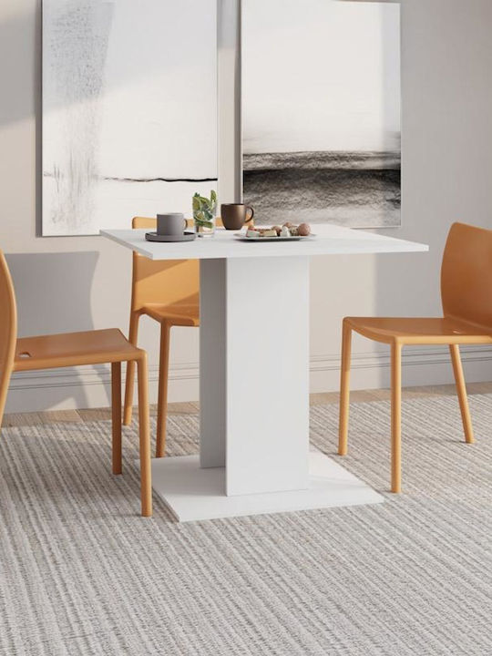 Capua Dining Table Wooden White 80x80x76cm