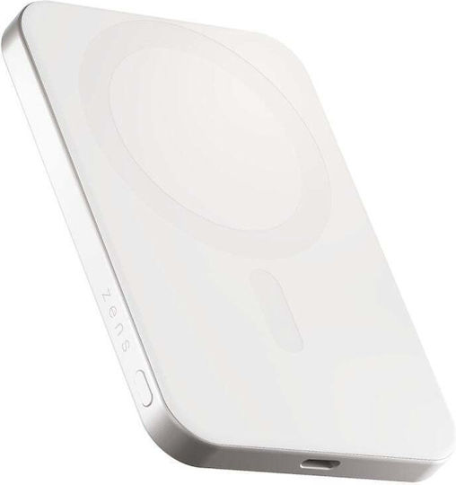 Zens Pro 1 MagSafe Qi2 Външна Батерия 5000mAh 15W с USB-C Изходен Порт Бяла