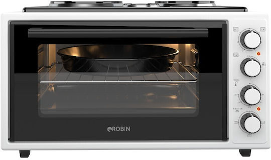 Robin ZK-36 Elektrisches Arbeitsplattenofen 45lt mit 2 Brennern Weiß