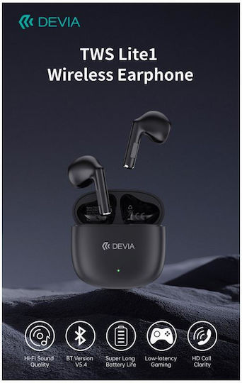 Devia EM404 Lite1 Earbud Bluetooth Handsfree Earphones with Charging Case White