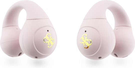 Guess Mini Classic Logo Open Ear Bluetooth Handsfree Headphones with Charging Case Pink