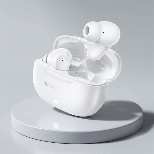 Borofone BW96 In-ear Bluetooth Handsfree Ακουστικά με Θήκη Φόρτισης Λευκά