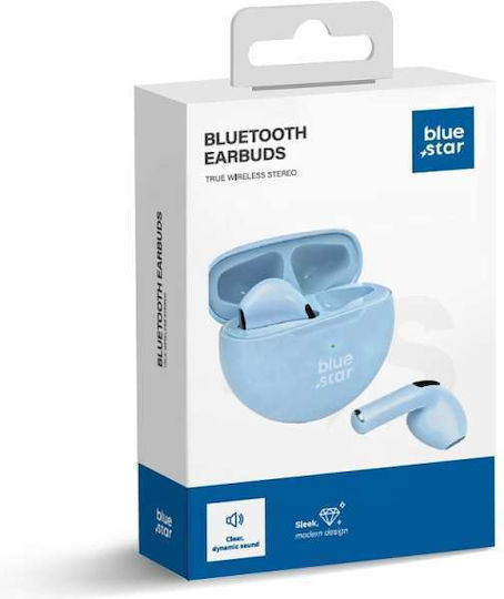 Blue Star TX3 Earbud Bluetooth Handsfree Căști cu Husă de Încărcare Albastre
