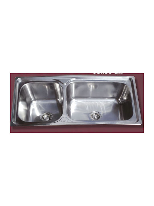Gloria Uno-Due Finox 18-9850 Drop-In Мивка Ляв Inox Сатен Ш100xД50см Сребрист