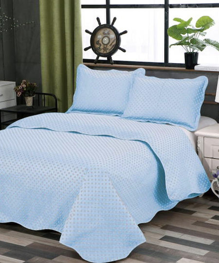 Silk Fashion Dot Σετ Κουβερλί Μονό Βαμβακερό Grey 160x220cm 2τμχ