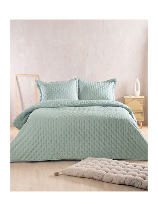 Rythmos Rythmos Tagesdecken Übergröße Microsatin Aqua 220x240cm 2 Stück