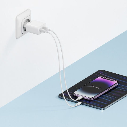 Cuktech Cuktech Handyladegerät Ohne Kabel mit USB-A Ausgangsanschlüsse und USB-C Ausgangsanschlüsse 30W Weiß (A19)