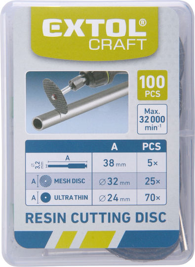 Cutting Discs 100 Pieces Extol Craft 903762 Max 32 000/min ⌀24mm-70x