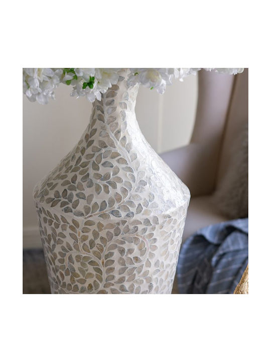 Artekko Dekorative Bambusvase Elfenbein Grau 30x30xH61cm
