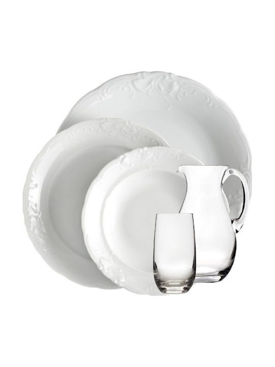 Emfasi White Porcelain Dinnerware Set 27pcs