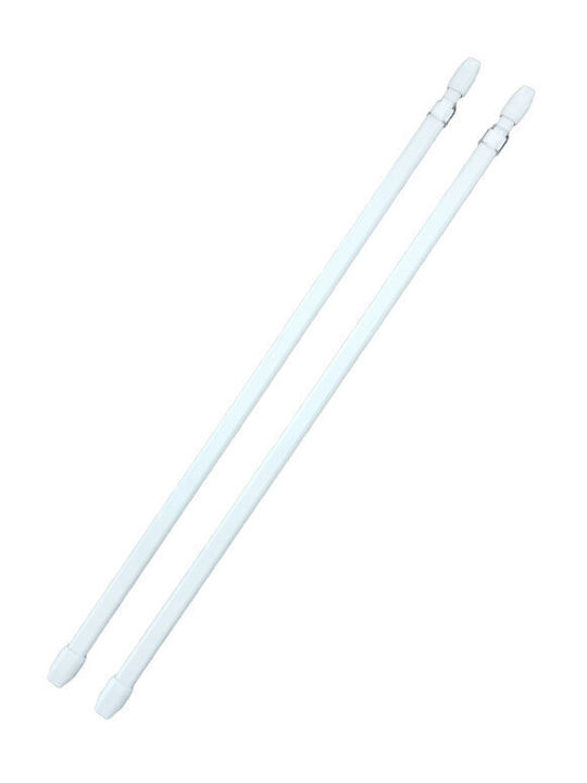 Amig Extendable Metallic Curtain Pole Single Φ10mm 40-70cm White
