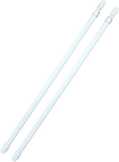 Amig Ausziehbares Metallisches Vorhangstangen Einzeln F10mm 40-70cm Weiß 27549
