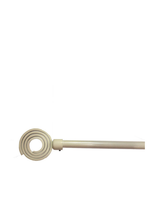 Extendable Metallic Single Curtain Pole Φ16mm 120-210cm White
