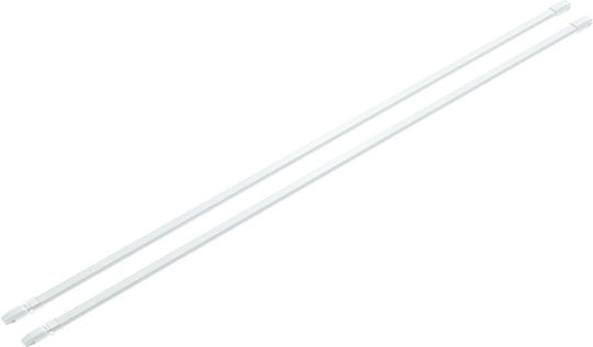 Amig Ausziehbares Metallisches Vorhangstangen Einzeln Φ10mm 60-110cm Weiß 27551