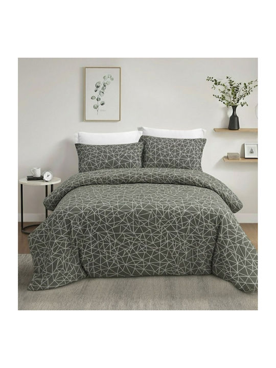 Olia Home Bettbezug Baumwolle Übergröße 220x240 Olive Green