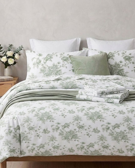 Olia Home Παπλωματοθήκη Βαμβακερή Μονή 160x240 Dusty Green - Sc1850060