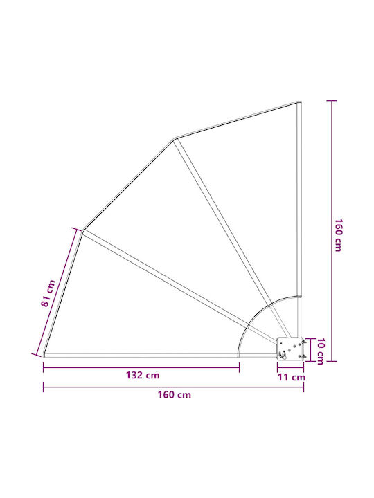 vidaXL Copertină Sideway Terasă Maro 1.6x1.6m