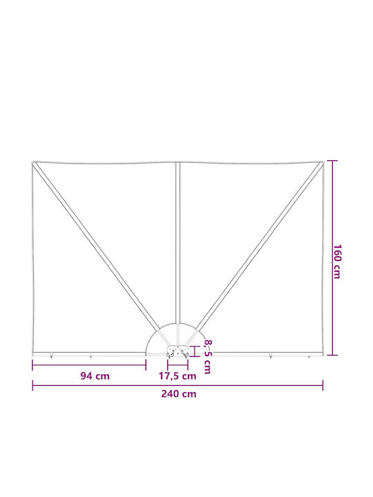 vidaXL Seitliche Zelt Terrasse Grau 1.6x2.4m