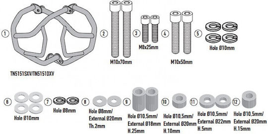 Kappa Protective Engine Guards Bmw R 12 G S 25 Kn5151