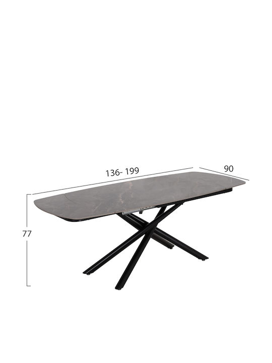 Esszimmermöbel-Set Vanta Erweiterbar mit 6 Stücken 140(+60)x90cm