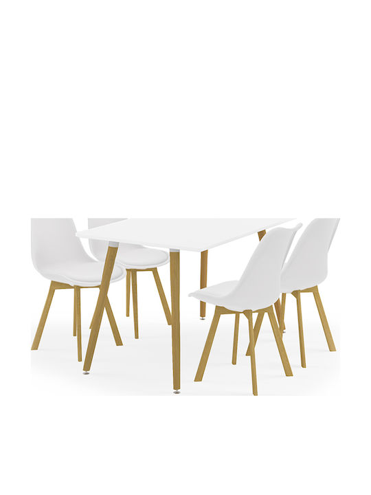 Esszimmer Bueno 5Stück White 120x80cm
