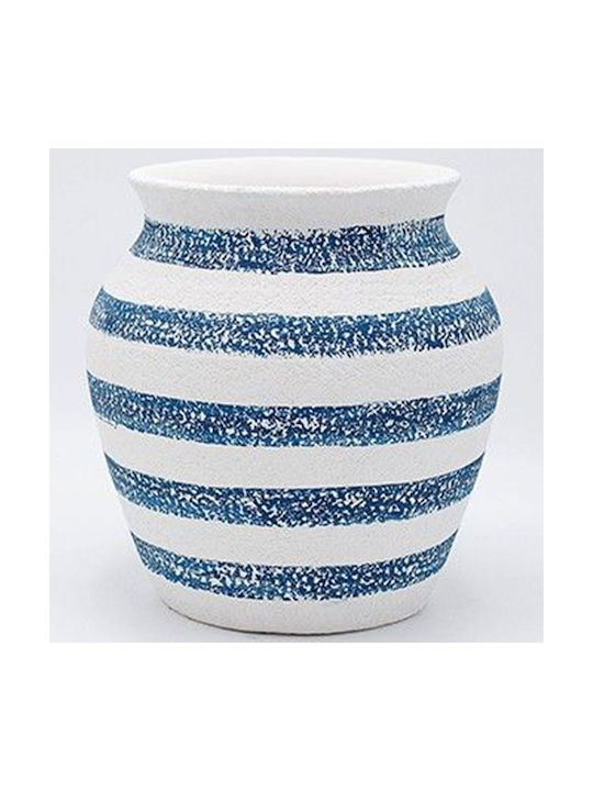Concrete Jar Blue and White 18x18x18cm