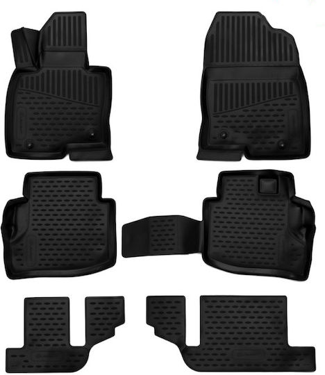 Novline Set of Front and Rear Mats 4pcs Tray Type for Mazda CX-9 2017 Black