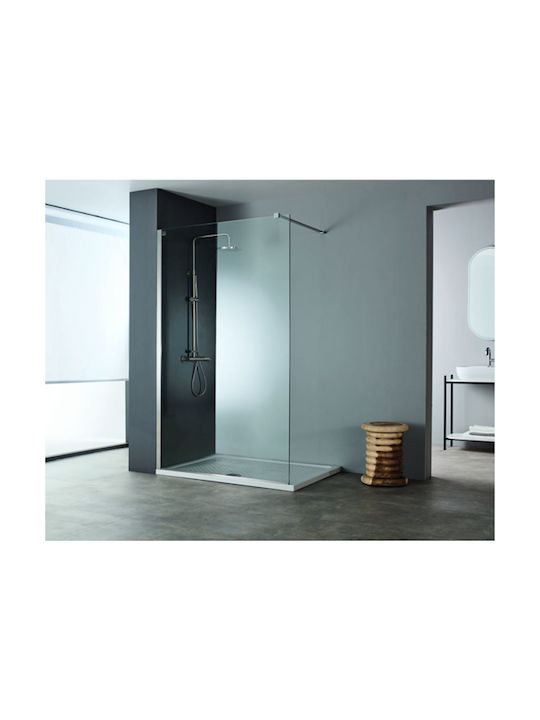 Devon Iwis Walk-in Fixed Side for Shower 36-38x200cm Clear Glass Inox