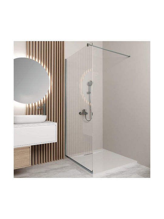 Orabella Serena Shower Screen for Shower 60x200cm Clear Glass Gun Metal
