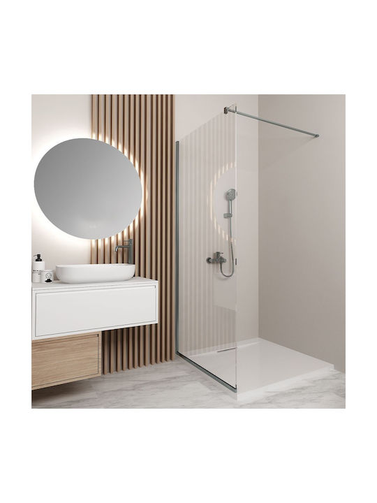Orabella Serena Shower Screen for Shower 60x200cm Clear Glass Gun Metal