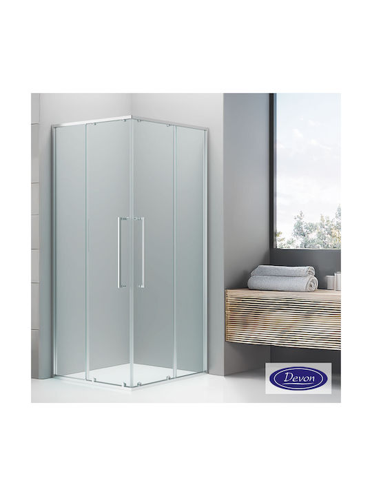 Devon Elli Corner Entry Cabină de Duș cu Ușă Glisantă 110x70x200cm Chrome