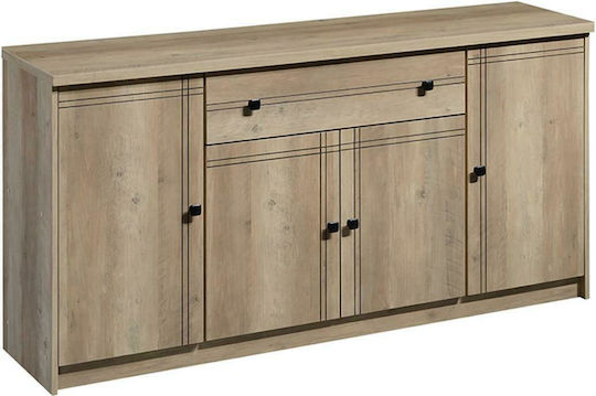Μπουφές Libby Ξύλινος με Συρτάρια Φυσικό 160x39.5x83cm