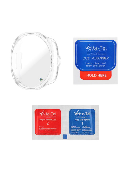Volte-Tel Edge Cover Plastic Case with Tempered Glass in Transparent Colour for Samsung Galaxy Watch 8 Classic 46mm