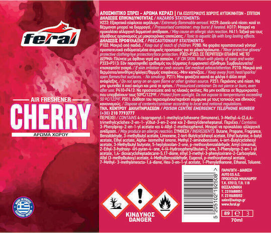 Feral Car Air Freshener Spray Classic Collection Cherry 70ml