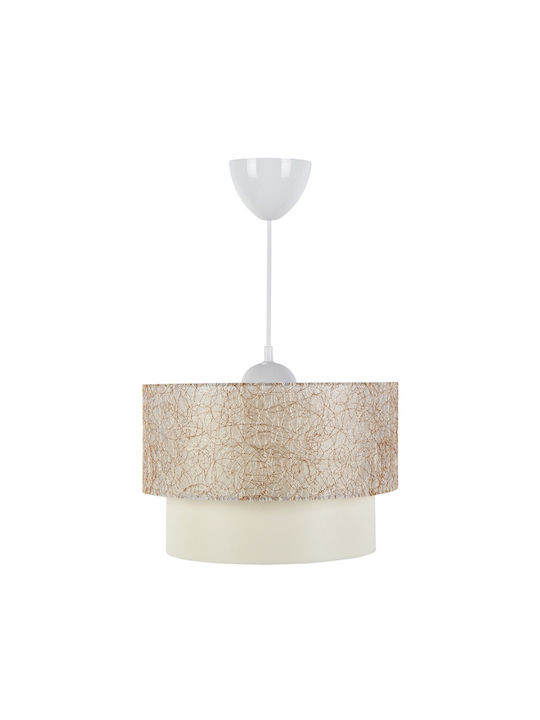 Megapap Whitehouse Pendant Light Gold-Beige with Socket E27 30x20x55cm