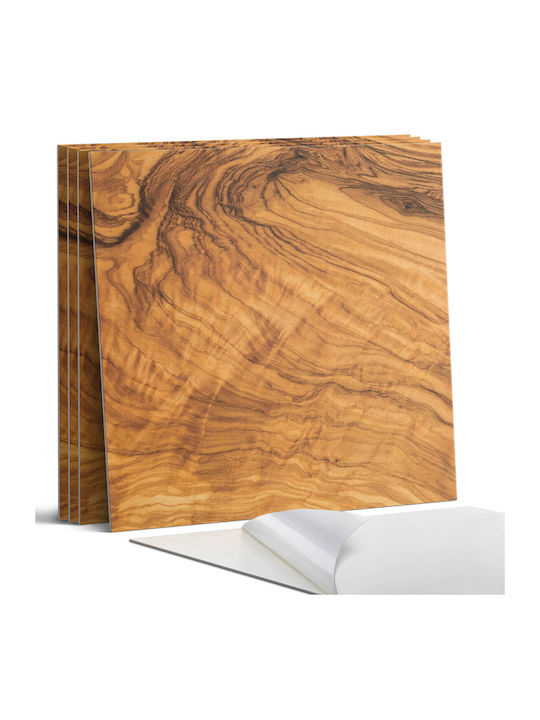 Vinyl Floor Sticker Print Pattern Natural Wood 4x50x50 Pcs