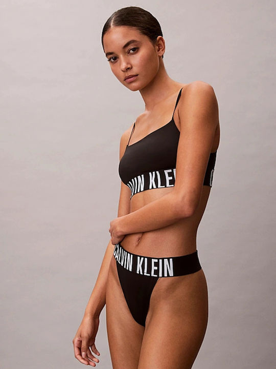 Bikini String Ψηλόμεσο Μαύρο