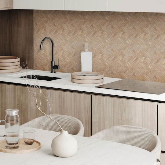 Vinyl Tile Sticker Pack Herringbone Design 10x40x20 cm