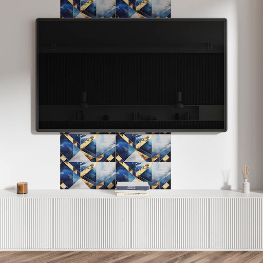Autocolante Decorative Pentru Plăci de Faianță Din Vinil Imprimare Geometrică Nuanțe 10x40x20 Cm