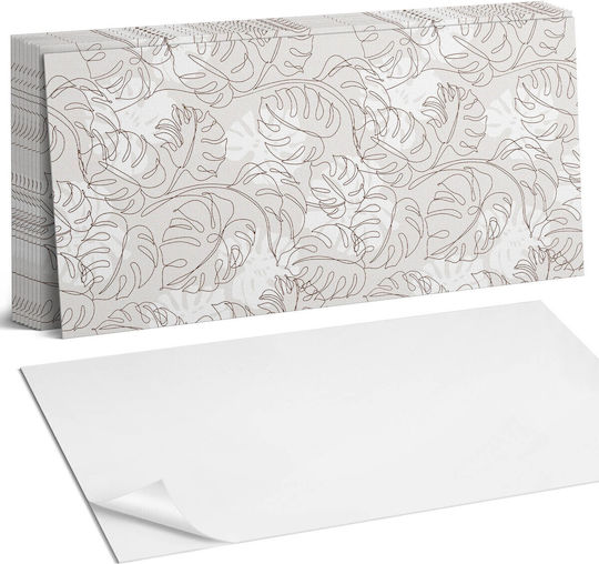 Printed Tile Stickers Ideal Kitchen Leaf Design Lines 10x40x20 Cm